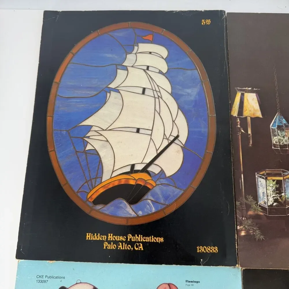 Lot 4 Stained Glass Lamps Terrariums Nature Luciano Miller Vtg Paperback Books